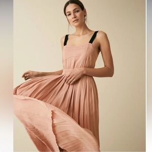 REISS Luella Pleated Maxi Dress Pink Black Party Event Vacation‎ Size 8 Flowy